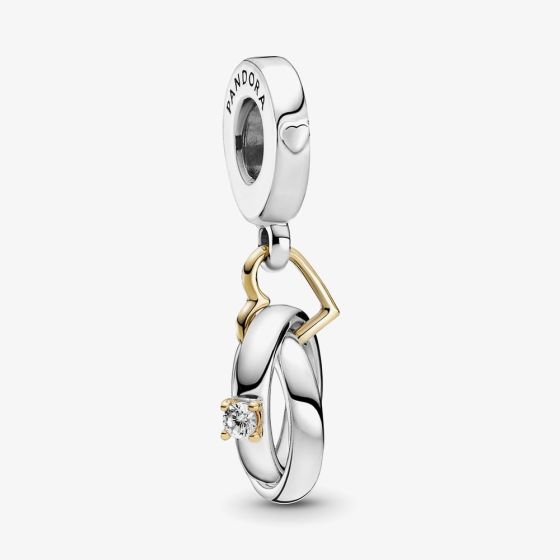 PANDORA Two Colour Wedding Rings Dangle Charm 799319C01