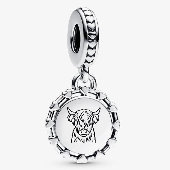 PANDORA Silver Scottish Cow Dangle Charm 792275C00_E022