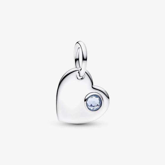 PANDORA March Birthstone Heart Dangle Charm 794295C03