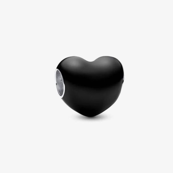 PANDORA Sterling Silver Black Heart Charm 793337C04