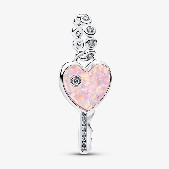 PANDORA Opalescent Heart Key Dangle Charm 794427C01