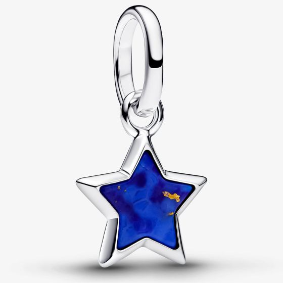 PANDORA Silver & Blue Star Mini Dangle Charm 794613C01