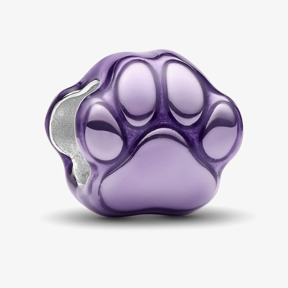 PANDORA Sterling Silver Purple Paw Mini Charm 794782C01