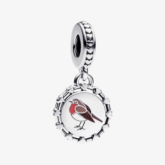 PANDORA Engravable Robin Bird Dangle Charm 792275C00_E023