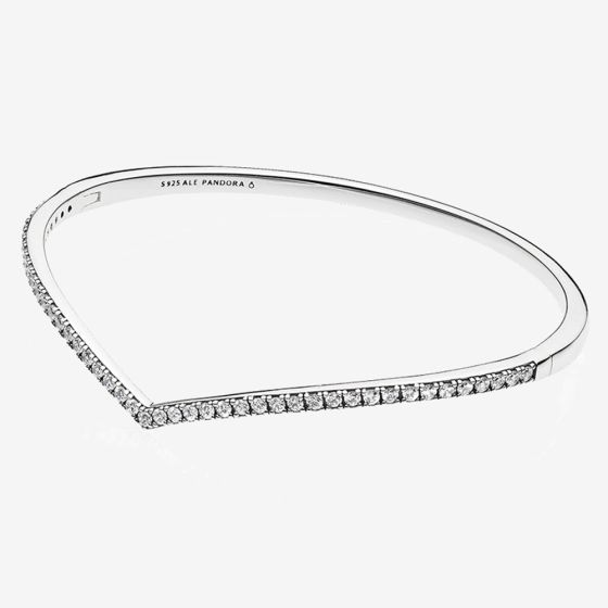 PANDORA Silver Shimmering Wishbone Bangle 597837CZ