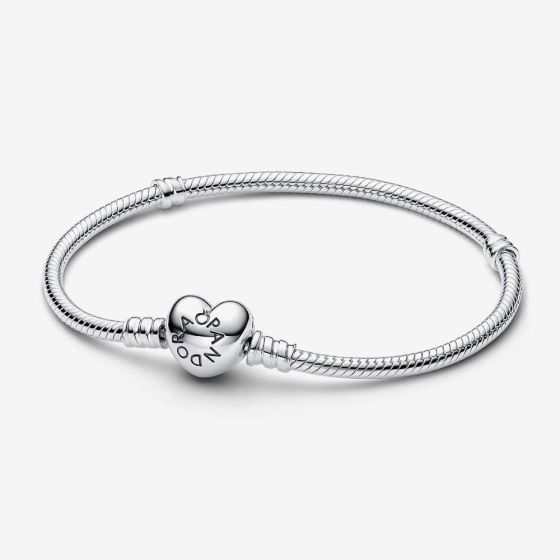 PANDORA Moments Silver Heart Clasp Bracelet 590719