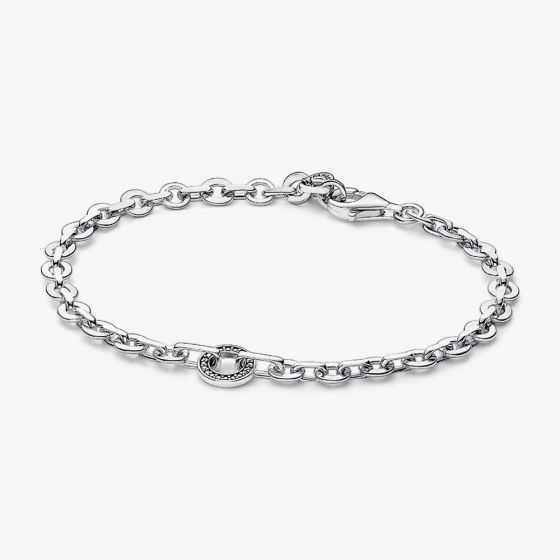 PANDORA Silver Signature Pavé Bold Chain Bracelet 592777C01