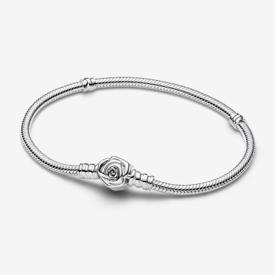 PANDORA Moments Silver Rose In Bloom Bracelet 593211C00