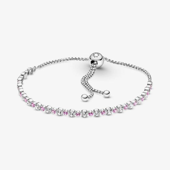 PANDORA Pink & Clear Sparkle Slider Bracelet 599377C02