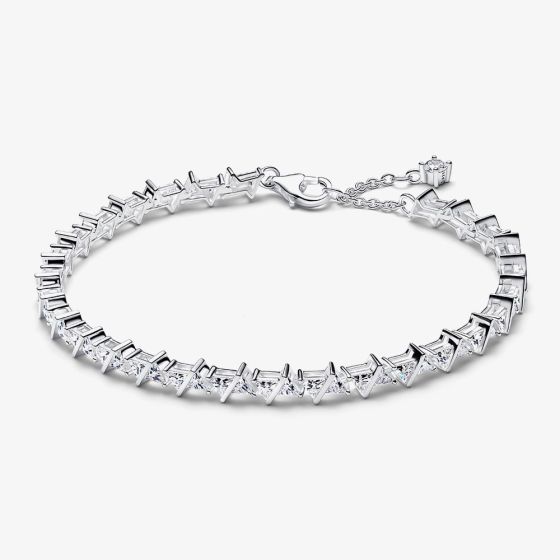 PANDORA Sterling Silver Cubic Zirconia Triangle Tennis Bracelet 595069C01