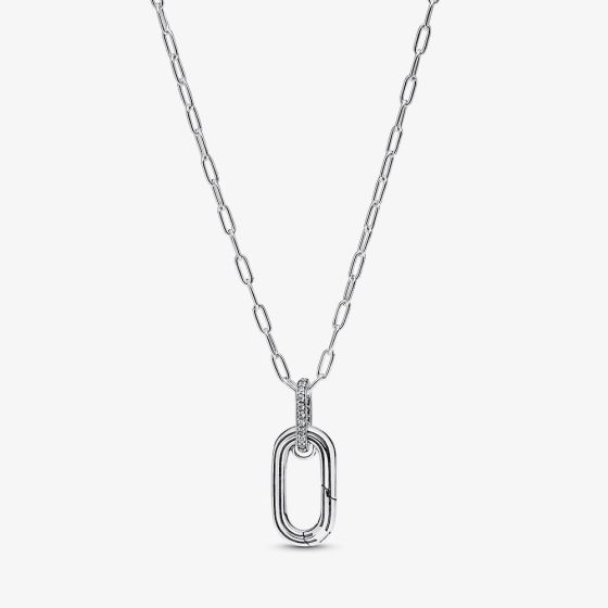 PANDORA Sterling Silver Cubic Zirconia Open Link Chain Pendant Necklace 394086C01-50