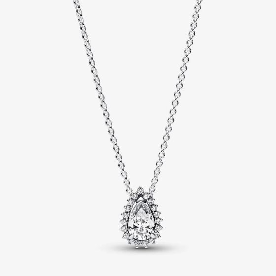 PANDORA Sparkling Pear Halo Collier Necklace 392832C01-45