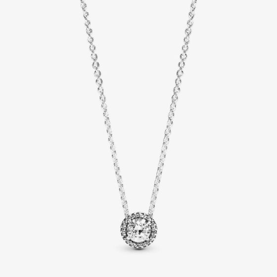 PANDORA Round Sparkle Halo Necklace 396240CZ-45