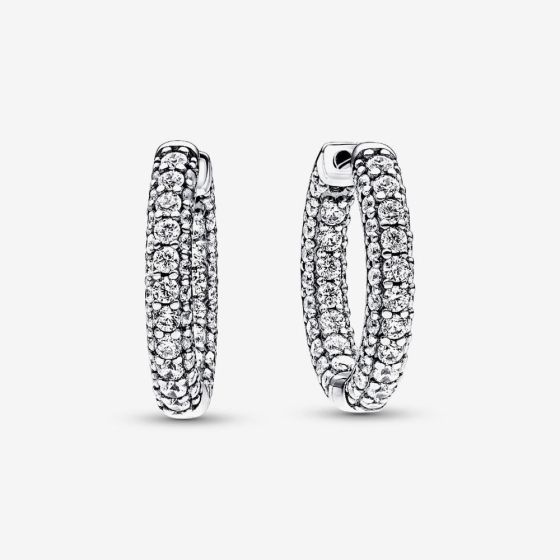PANDORA Silver Cubic Zirconia Hoop Earrings 292624C01