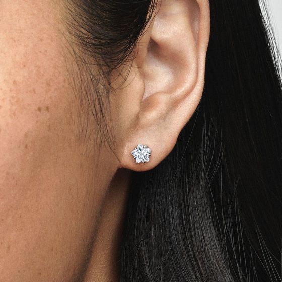PANDORA 290023C01 Silver Celestial Sparkling Star Stud Earrings ...