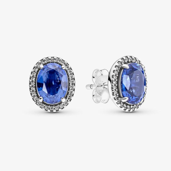 PANDORA Blue Sparkling Statement Halo Stud Earrings 290040C01