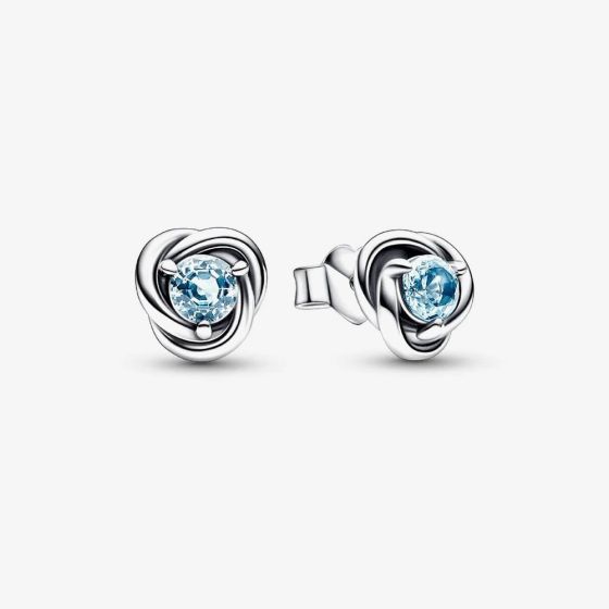 PANDORA March Birthstone Eternity Circle Stud Earrings 292334C09