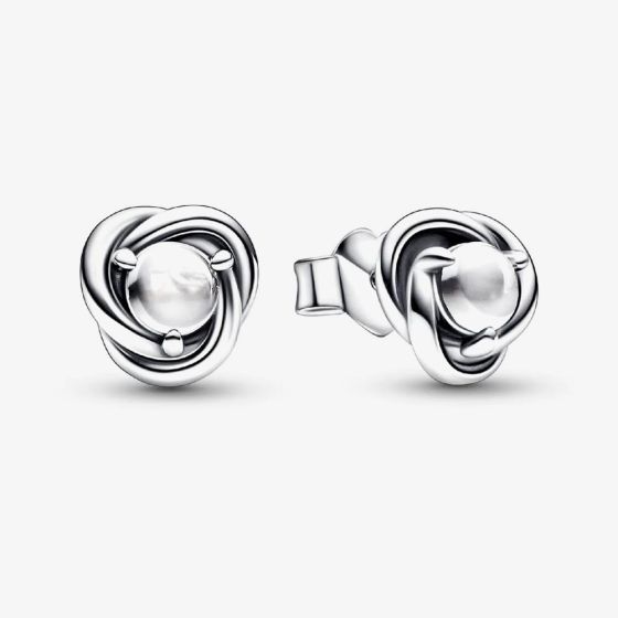 PANDORA April Birthstone Eternity Circle Stud Earrings 292335C01