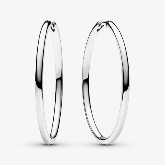 PANDORA Moments Silver 40mm Charm Hoop Earrings 293336C00