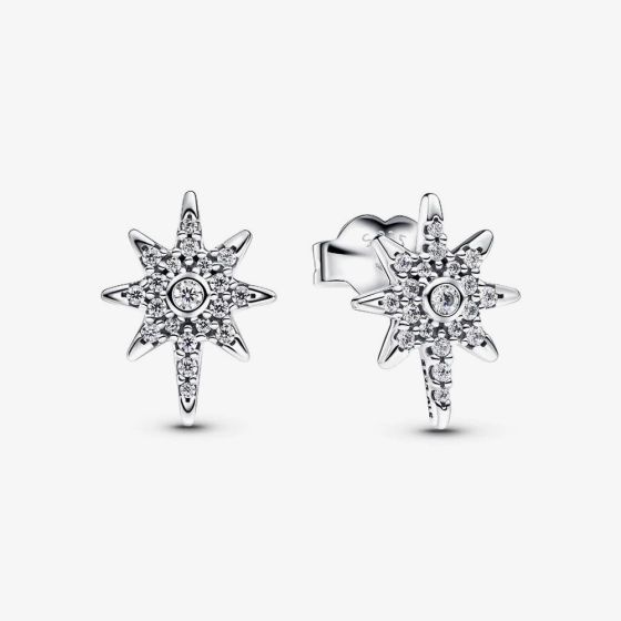 PANDORA Silver Sparkling North Star Stud Earrings 293587C01