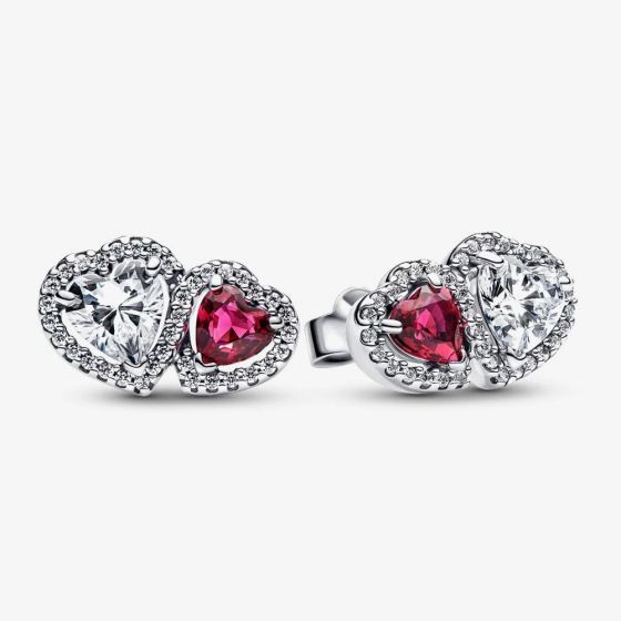 PANDORA Sparkling Halo Hearts Stud Earrings 293633C01