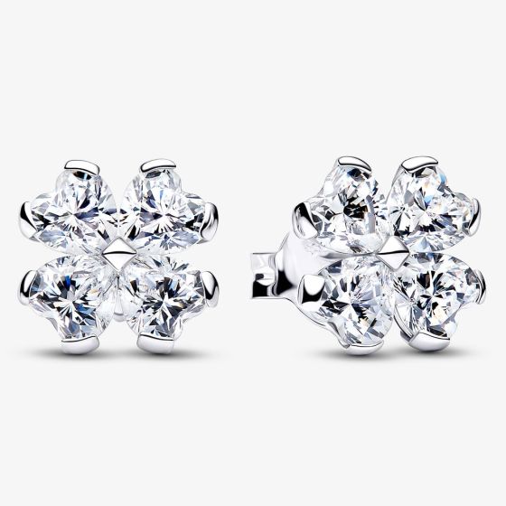 PANDORA Silver Sparkling Lucky Clover Stud Earrings 294500C01