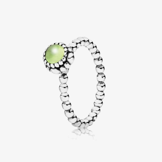 PANDORA Silver August Birthstone Beaded Ring 190854PE