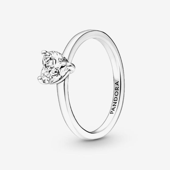 PANDORA Sterling Silver Sparkling Heart Solitaire Ring 191165C01