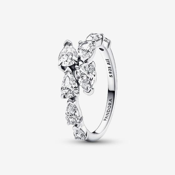 PANDORA Sterling Silver Sparkling Twist Ring 193004C01