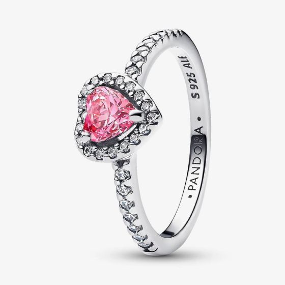 PANDORA Elevated Pink Heart Ring 198421C03