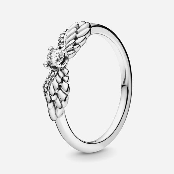 PANDORA Silver Sparkling Angel Wings Ring 198500C01