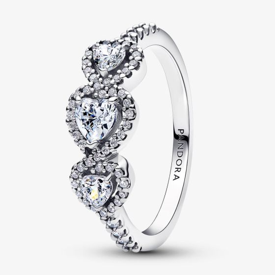 PANDORA Silver Halo Heart Trilogy Ring 194413C01