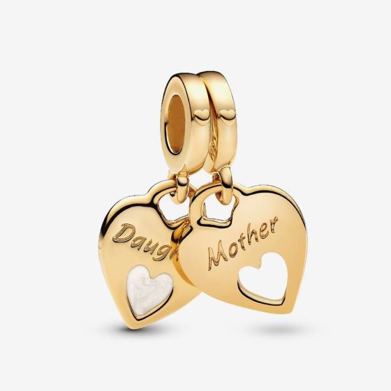 PANDORA 14ct Gold Plated Mother Daughter Heart Split Charm 769187C01