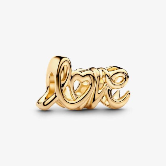 PANDORA 14ct Yellow Gold Handwritten Love Charm 763055C00