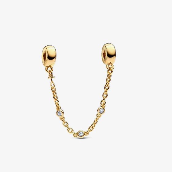 PANDORA 14ct Yellow Gold Plated Cubic Zirconia Triple Safety Charm 763515C01-05