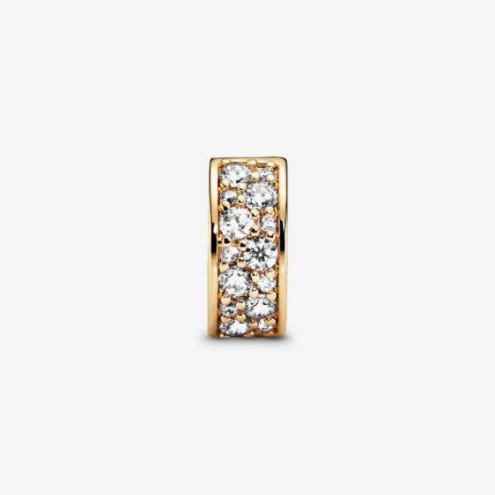 PANDORA 768658C01 14ct Yellow Gold Cubic Zirconia Shining Elegance Clip ...