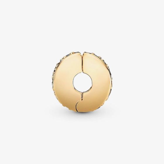 PANDORA 768658C01 14ct Yellow Gold Cubic Zirconia Shining Elegance Clip ...