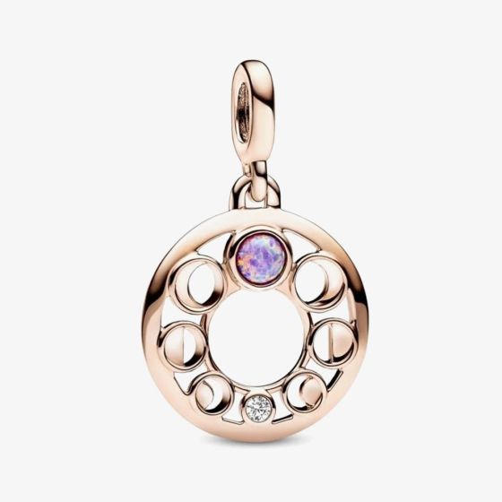 PANDORA ME 14ct Rose Gold Plated Opal Lunar Phases Medallion Charm 782806C01