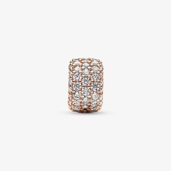 PANDORA 782820C01 14ct Rose Gold Plated Cubic Zirconia Pave Triple Row ...