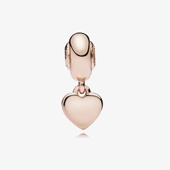 PANDORA 14ct Rose Gold Plated Appreciation Heart Dangle Charm 786089