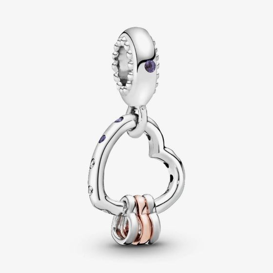 PANDORA Sterling Silver Cubic Zirconia Crystal Heart Dangle Charm 787247NLCMX