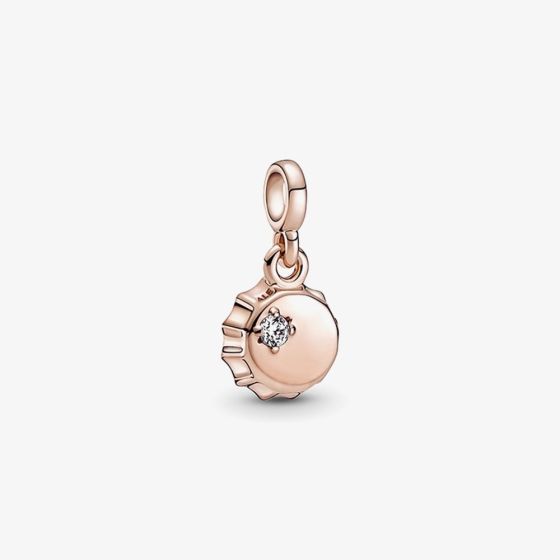 PANDORA ME 14ct Rose Gold Plated Cubic Zirconia Lucky Bottle Cap Charm 789661C01