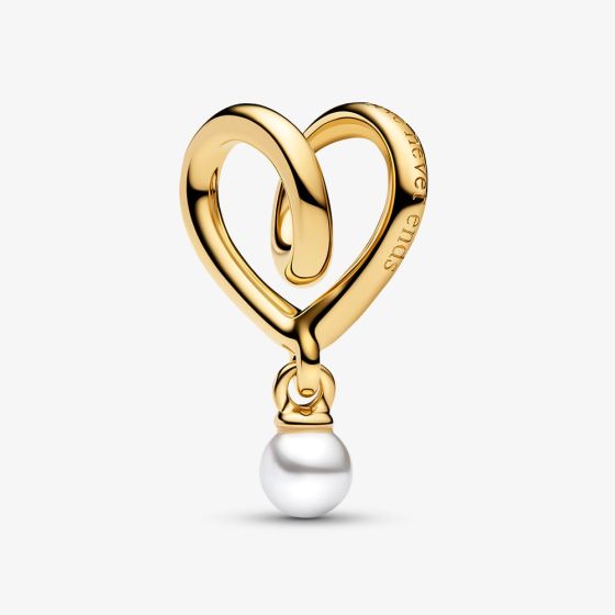 PANDORA 14ct Gold Plated Wrapped Heart Charm 764138C01
