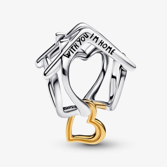 PANDORA Two Tone Home And Heart Charm 764145C00
