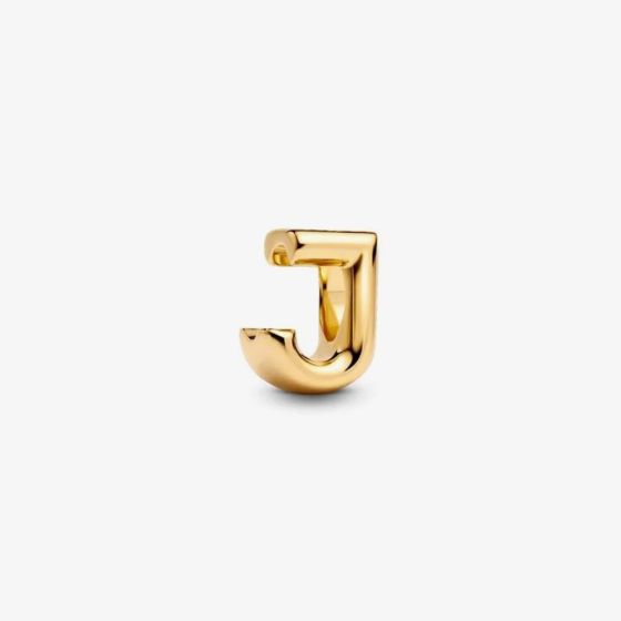 PANDORA 14ct Gold Plated Letter J Alphabet Charm 763956C00