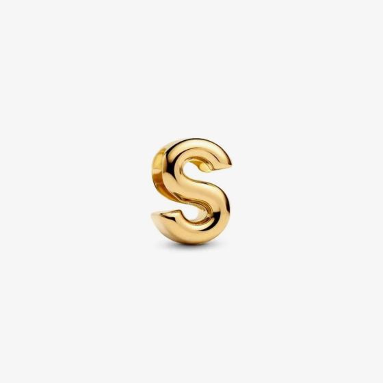 PANDORA 14ct Gold Plated Letter S Alphabet Charm 763965C00
