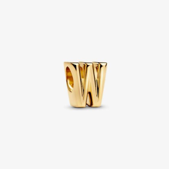 PANDORA 14ct Gold Plated Letter W Alphabet Charm 763969C00