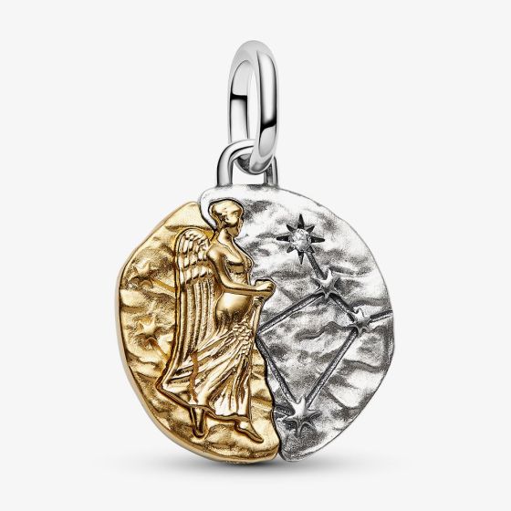 PANDORA 14ct Yellow Gold Plated Sterling Silver Crystal Virgo Zodiac Medallion Charm 764992C01