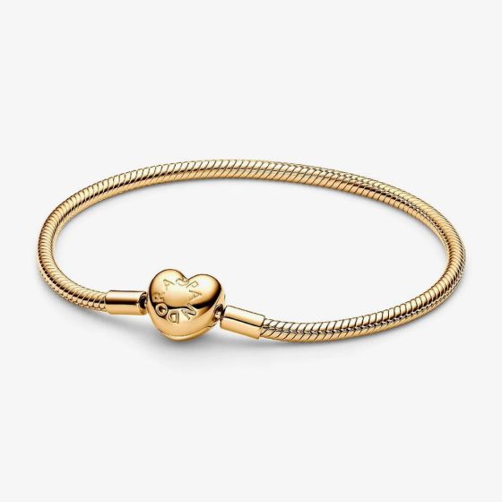 PANDORA Moments 14ct Gold Plated Heart Clasp Bracelet 563050C00