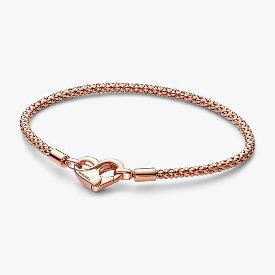 PANDORA Moments 14ct Rose Gold Plated Studded Chain Bracelet 582731C00
